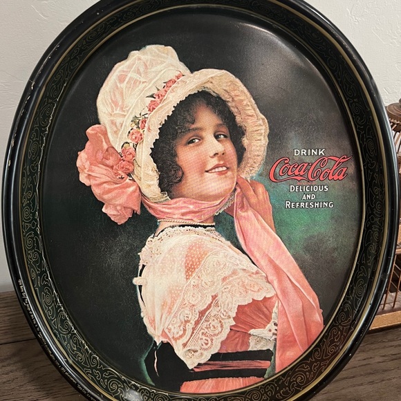 Vintage Coca Cola Advertisement Tray / 1914 Reproduction Print Coca Cola Ad Tray - Picture 1 of 6